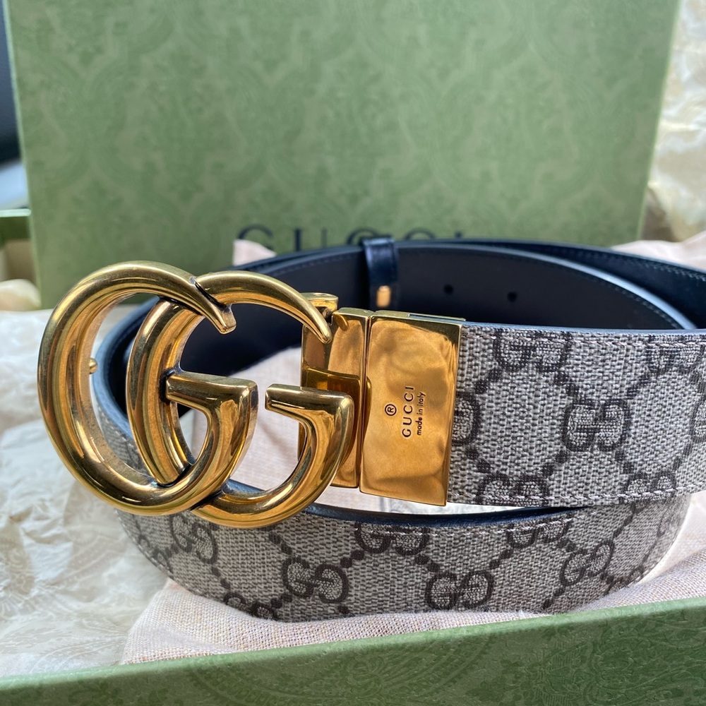 BRAND NEW!! Gucci Tan and Gold Belt with Iconic GG Buckle